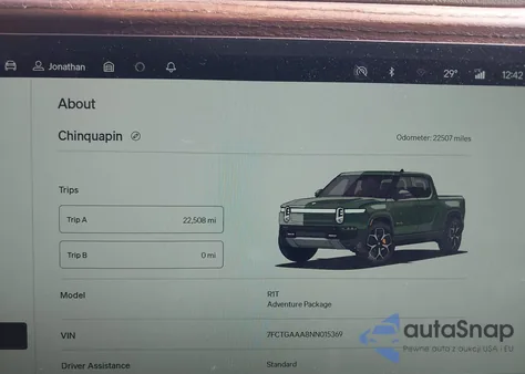 2022 Rivian R1T Adventure from USA, damaged, VIN 7FCTGAAA8NN015369
